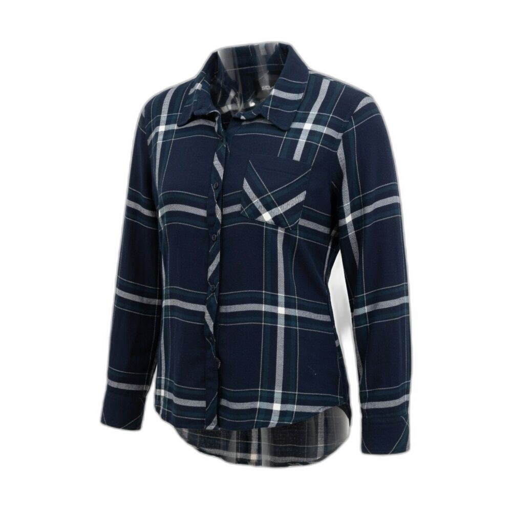Rails Navy Blue Forest Green Plaid Hunter Flannel SMALL Super Soft Button Front